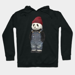 Red beenie panda Hoodie